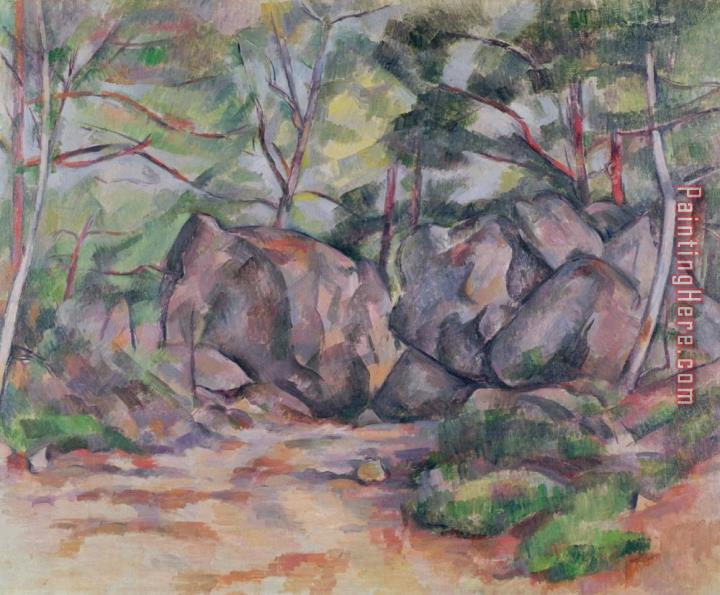 Paul Cezanne Woodland with Boulders 1893